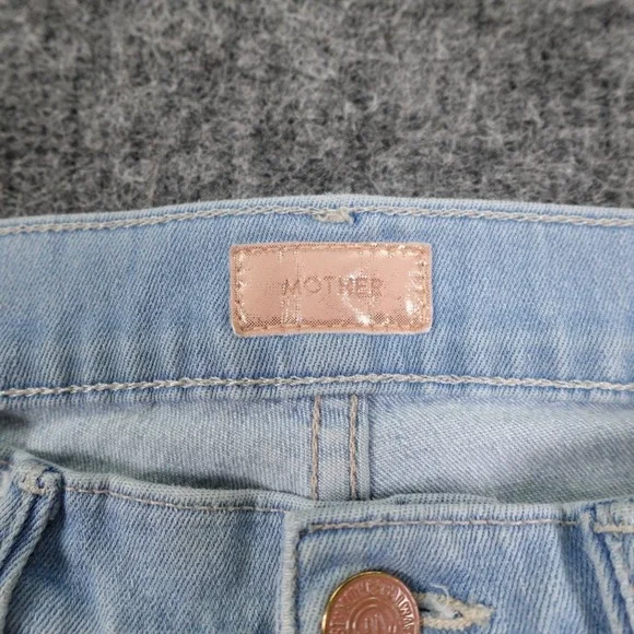 MOTHER The Insider Crop Step Fray Jeans Womens 25 Blue Denim Hold My Hand - Picture 3 of 16